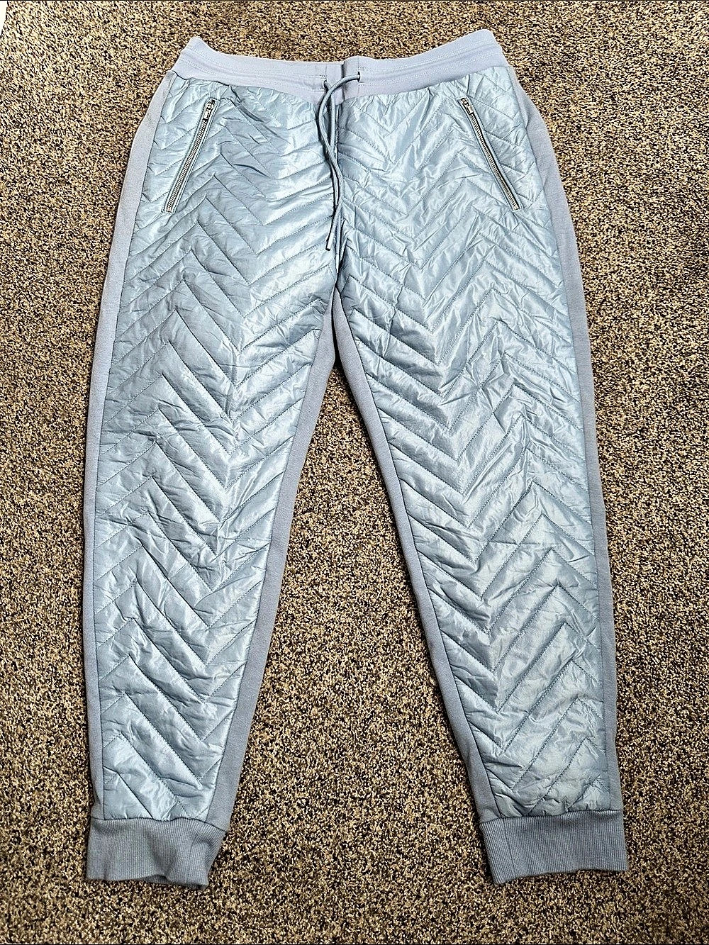 Athleta Solstice Jogger Quilted Pants Blue Waist 8/P